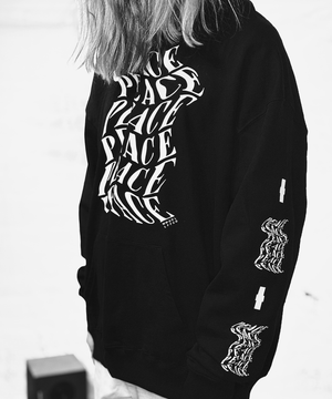Peace III | Oversized Black Hoodie