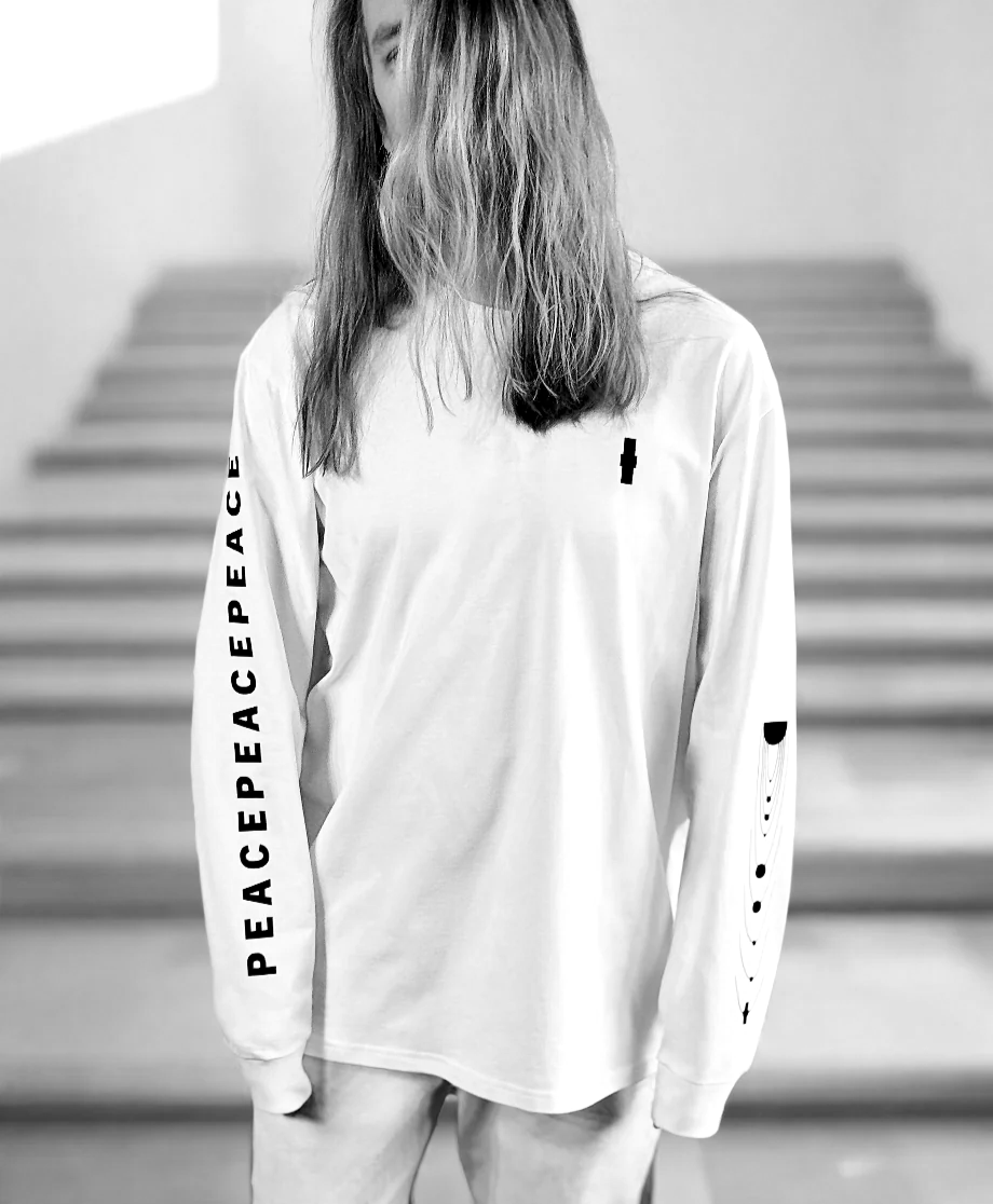 Peace ╳ Solar System | White Long Sleeve – WWOOLLFF CO.