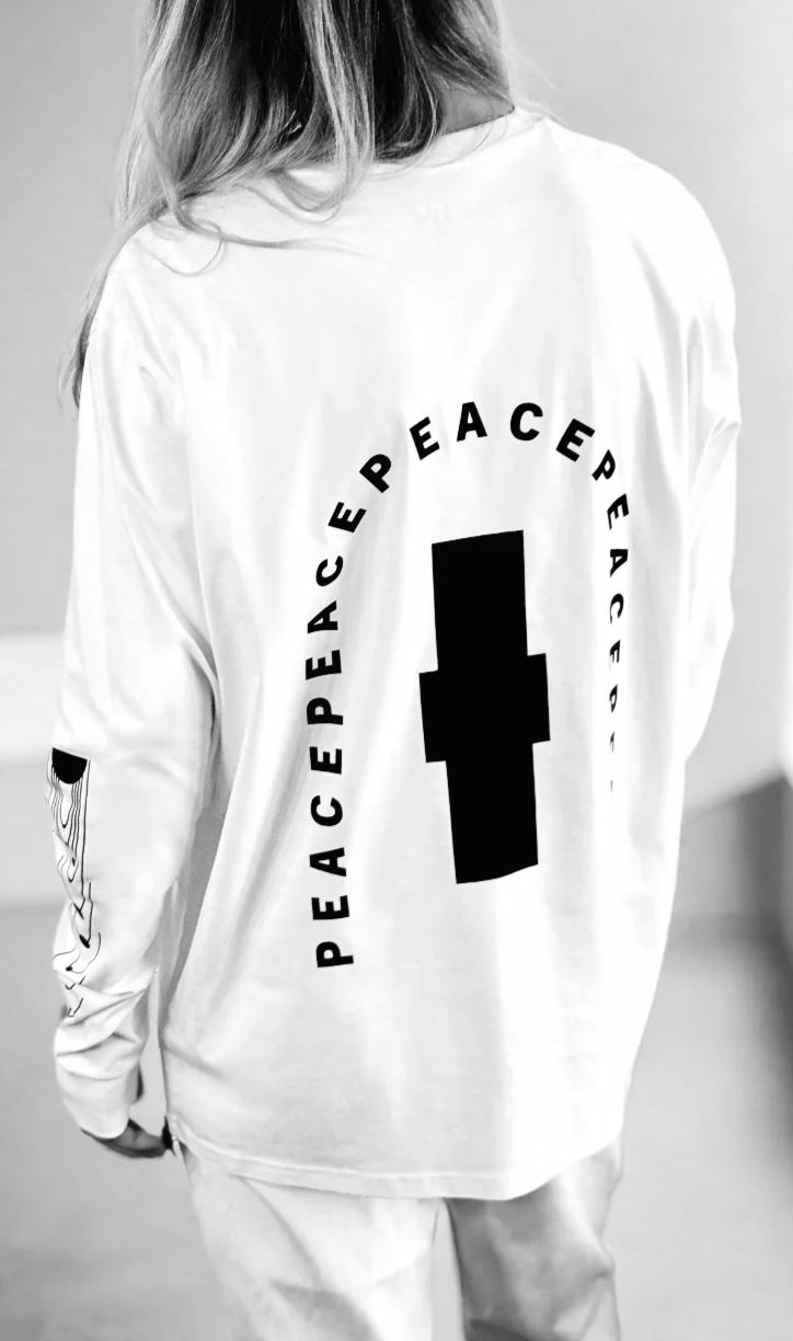 Peace ╳ Solar System | White Long Sleeve – WWOOLLFF CO.