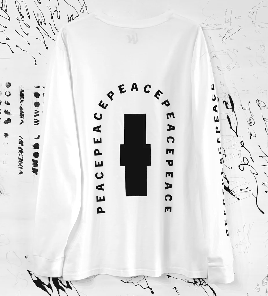 Peace ╳ Solar System | White Long Sleeve – WWOOLLFF CO.