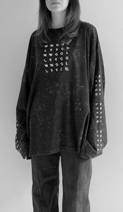 WWOOLLFF Grids | Washed Out Black Long Sleeve