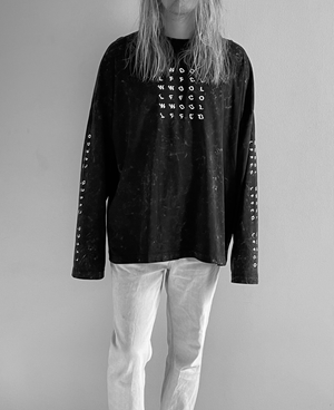 WWOOLLFF Grids | Oversized Acid Black Long Sleeve