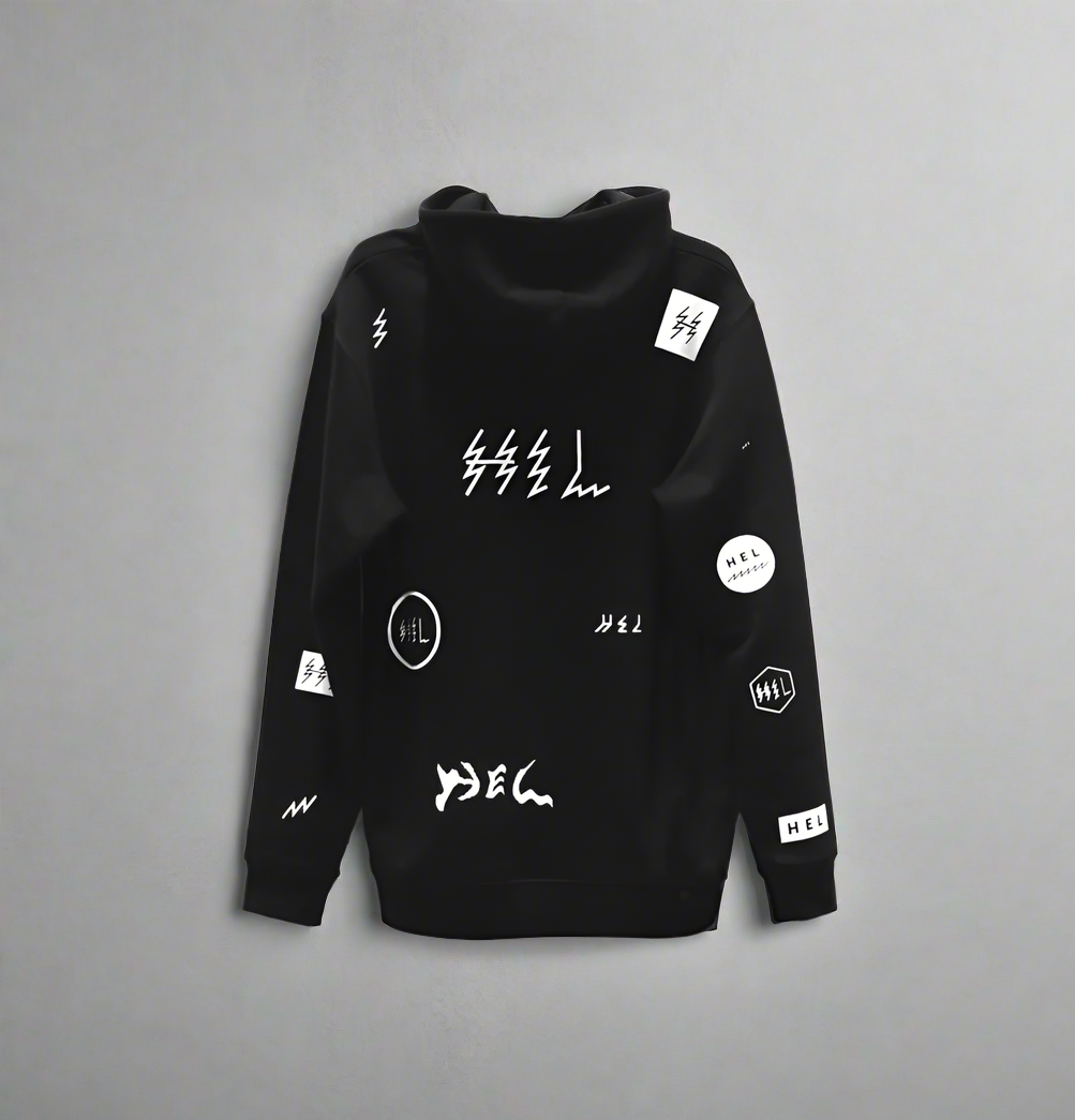 HEL N° 15 | Oversized Black Hoodie