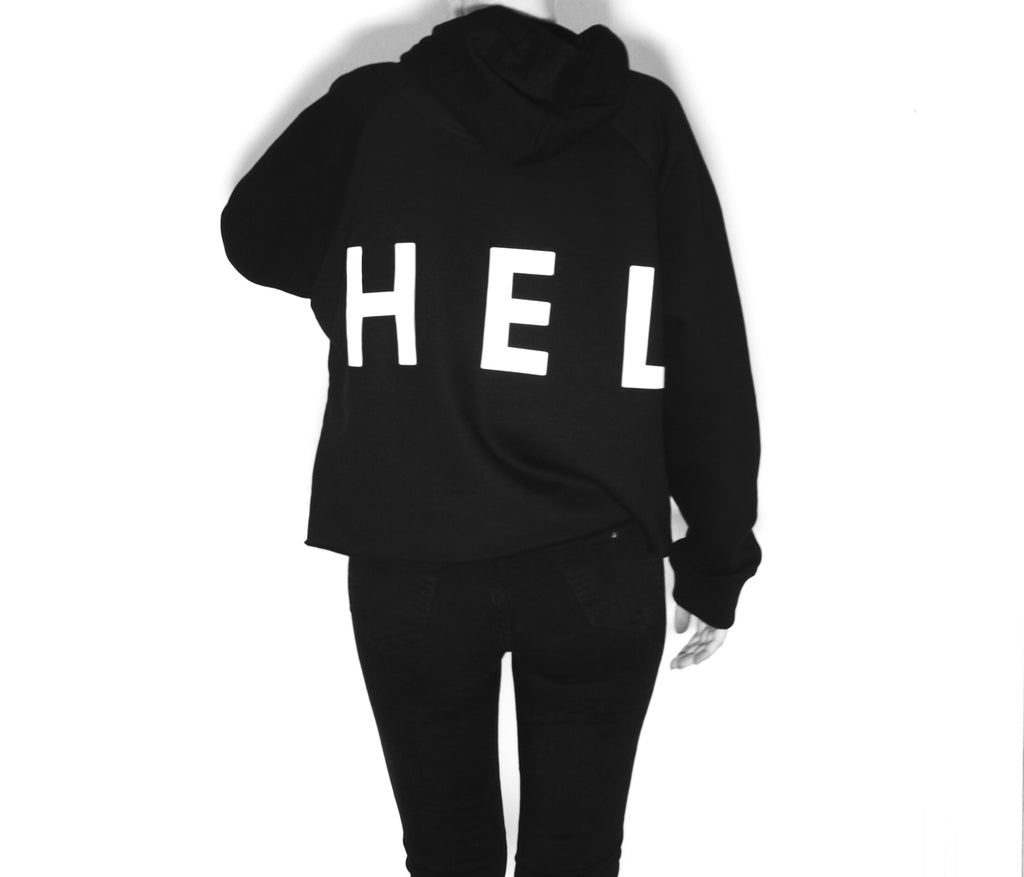 HEL N° 16 | Cropped Black Hoodie