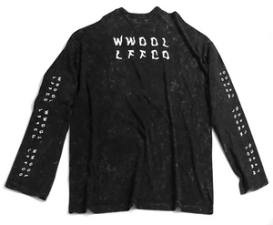 WWOOLLFF Grids | Oversized Acid Black Long Sleeve