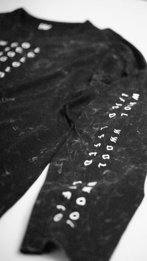 WWOOLLFF Grids | Oversized Acid Black Long Sleeve