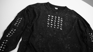 WWOOLLFF Grids | Oversized Acid Black Long Sleeve