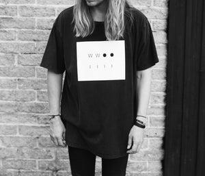 WWOOLLFF Stone | Oversized Washed Out Black Tee