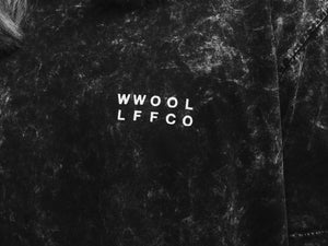 WWOOLLFF Cross | Oversized Acid Washed Black Tee