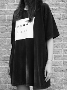 WWOOLLFF Stone | Oversized Washed Out Black Tee