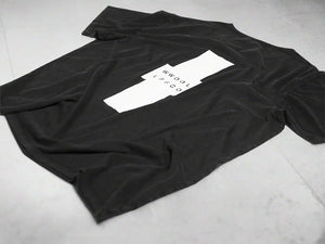 WWOOLLFF Cross | Oversized Washed Out Black Tee