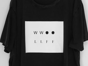 WWOOLLFF Stone | Oversized Washed Out Black Tee